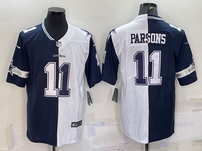 Men Dallas Cowboys #11 Parsons Blue White 2022 Nike Limited Vapor Untouchable NFL Jerseys